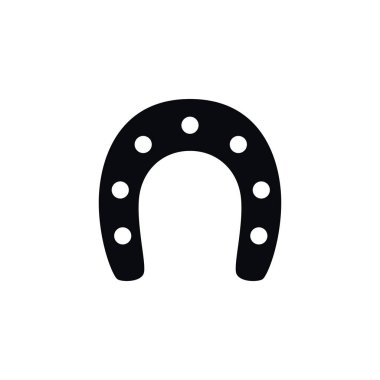 İzole at nalı simgesi. Ayakkabı vektör öğesi kullanılan ayakkabı, at nalı, Metal tasarım konsepti için.