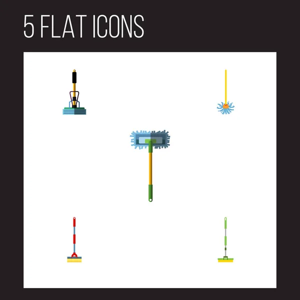 Besom, ekipman, süpürge sopası ve diğer vektör nesnelerini düz simge süpürge sopası seti. Ayrıca Cleaner, süpürme, süpürge sopası unsurları içerir.