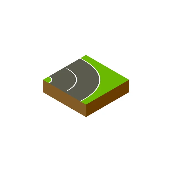 Route isolée Isométrique. L'élément vecteur d'asphalte peut être employé pour l'asphalte, route, concept de conception de bitume . — Image vectorielle