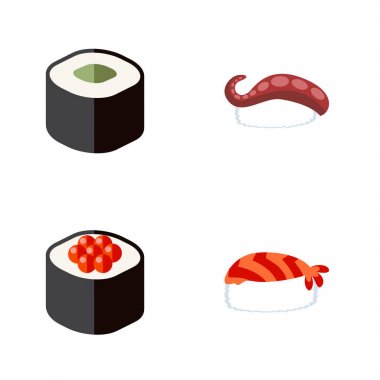Düz simgesi somon Japon yemekleri, Sashimi, gurme ve diğer vektör nesneleri kümesi. Ayrıca Sashimi, gurme, suşi öğeleri içerir.