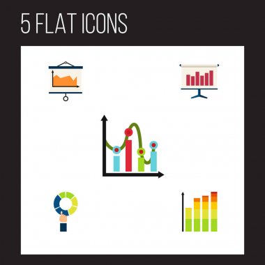Düz simgesi diyagramı dizi diyagramı, istatistik, grafik ve diğer vektör nesneleri. Ayrıca pasta Bar, tuval öğeleri içerir.