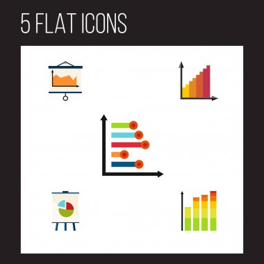 Düz simgesini grafik kümesi istatistik, diyagram, Infographic ve diğer vektör nesneleri. Ayrıca diyagram, tuval, şövale öğeleri içerir.