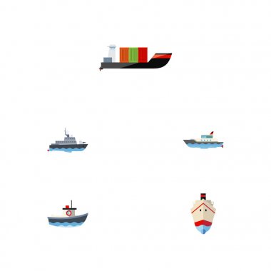 Düz simge gemi seti, Tanker, yelkenli ve diğer vektör nesneleri. Ayrıca gemi, Tanker, yat öğeleri içerir.