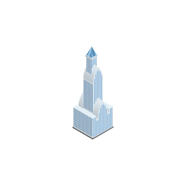 Torre aislada isométrica. El elemento vectorial del paisaje urbano se puede utilizar para el apartamento, la torre, el concepto del diseño del paisaje urbano . — Vector de stock