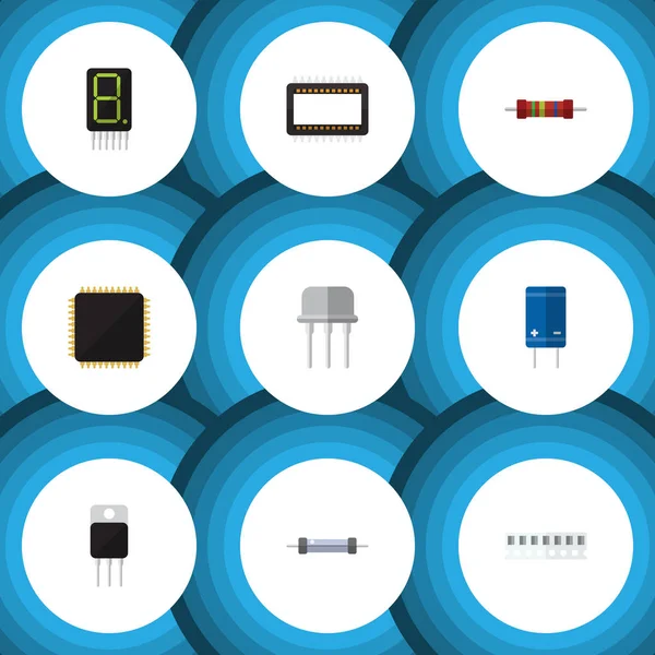 Direnç, Cpu, düz simge teknoloji Set hesaplamak ve diğer vektör nesnelerine. Ayrıca alıcı, direnç, işlemci öğeleri içerir.