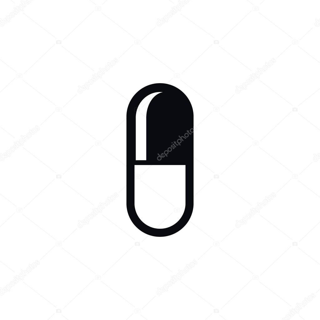 Isolated Pill Icon. Antibiotic Vector Element Can Be Used For Pills, Antibiotic, Drug Design Concept.