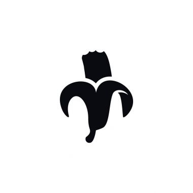 İzole egzotik simge. Isırık vektör öğesi kullanılan ısırık, tropikal, muz tasarım konsepti için.