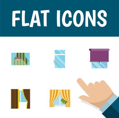 Cam, cam ve diğer vektör nesnelerini düz simgesi çerçeve kümesi temiz. Ayrıca çerçeve, cam, perde unsurları içerir.