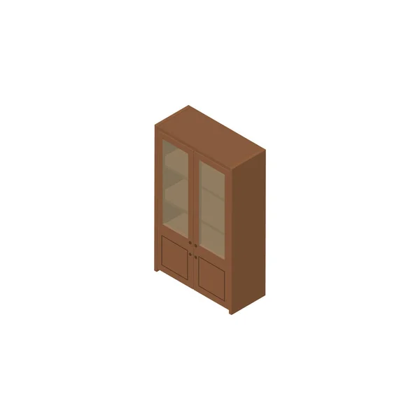 Armoire isolée Isometric. L'élément vectoriel de Cabinet peut être employé pour le Cabinet, placard, concept de conception de casier . — Image vectorielle