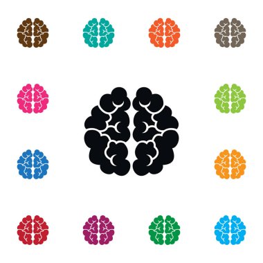Simge düşünme izole. Zihniyet vektör öğesi, zihniyet, beyin tasarım konsepti düşündüğün için kullanılabilir.