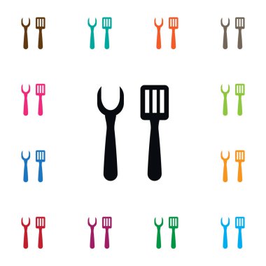 İzole piknik simgesi. Malzemeleri vektör öğesi Barbekü, araç, malzeme tasarım konsepti için kullanılabilir.