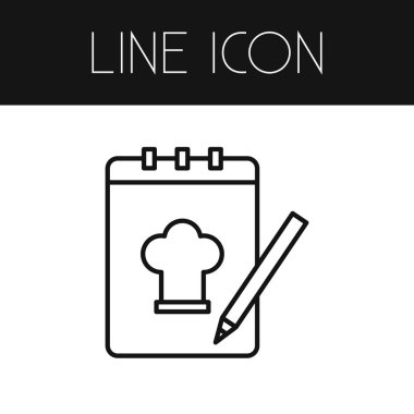 İzole tarifi anahat. Kitap vektör öğesi kullanılan madde, yemek tarifi, kitap tasarım konsepti için.