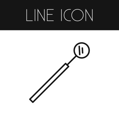 Diş ayna anahat izole. Yansıma vektör öğesi-ebilmek var olmak kullanılmış diş hekimliği, ayna, yansıma tasarım konsepti için.