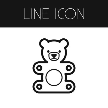 İzole hediye anahat. Yumuşak vektör öğesi kullanılan hediye, Teddy, yumuşak tasarım konsepti için.