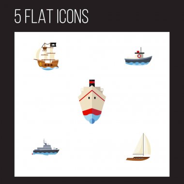 Düz simge gemi seti, taşıma, gemi ve diğer vektör nesneleri. Ayrıca taşıma, gemi, tekne öğeleri içerir.