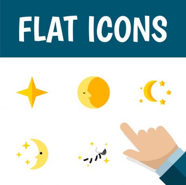 Düz simgesi gece yarısından gece, gece, ay ve diğer vektör nesneleri kümesi. Ayrıca gece, Twilight, ay unsurları içerir.