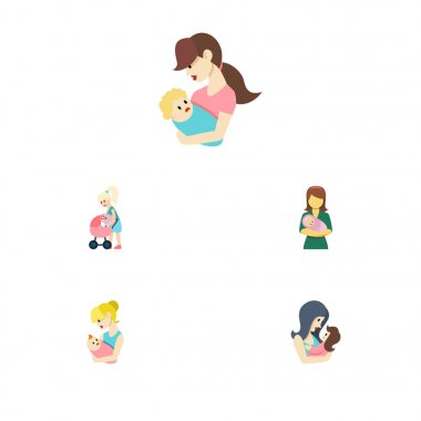 Düz simgesi üst kümesi kadın, anne, üst ve diğer vektör nesneleri. Ayrıca bebek, kadın, alt öğeler içerir.