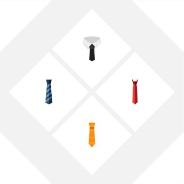 Düz simgesi kravat kümesi giyim, kravat, Tekstil ve diğer vektör nesneleri. Stil, moda, kravat öğeleri de içerir.
