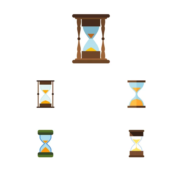 Flat Icon Sandglass Set Of Clock, Minute Measuring, Measurement And Other Vector Objects. Also Includes Instrument, Hourglass, Clock Elements. — Stock Vector