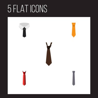 Düz simgesi kravat kümesi Tekstil, Stil, kravat ve diğer vektör nesneleri. Ayrıca resmi, terzilik, kravat öğeleri içerir.