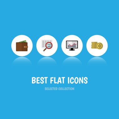 Düz simge kazanç seti nakit, inceden inceye gözden geçirmek, grafik ve diğer vektör nesneleri. Ayrıca nakit, grafik, grafik öğeleri içerir.