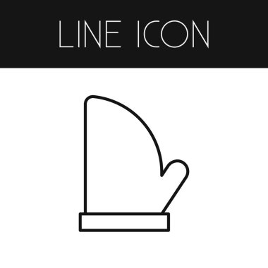 Eldiven anahat pişirme izole. Potholder vektör öğesi yemek, eldiven tasarım konsepti Potholder için kullanılabilir.