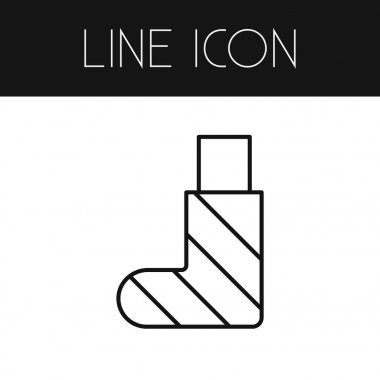 Kırık bacak anahat izole. Alçı vektör öğesi için kırık bacak, alçı tasarım konsepti kullanılabilir.