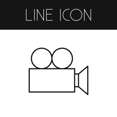 İzole kamera anahat. Video kamera vektör öğesi kullanılan film, video kamera, fotoğraf makinesi tasarım konsepti için.