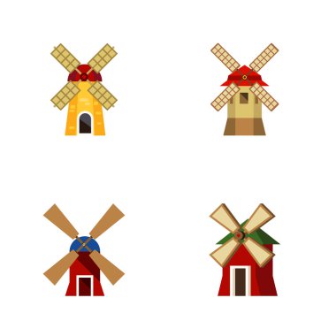 Düz simgesi enerji türbin, ekoloji, kırsal ve diğer vektör nesneleri kümesi. Ayrıca Mill, enerji, Rüzgar öğeleri içerir.