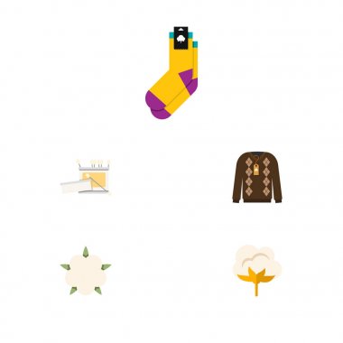 Düz simgesi Fiber çorap, Bud, kazak ve diğer vektör nesneleri ayarlayın. Ayrıca iplik, Skein, organik unsurları içerir.