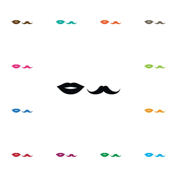 Ikone isolierter Lippen. Schnurrbart Vektor-Element kann für Lippen, Schnurrbart, Munddesign-Konzept verwendet werden. — Stockvektor