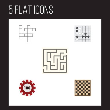 Düz simgesi Entertainment Set satranç tablo, Gomoku, labirent ve diğer vektör nesneleri. Ayrıca Casino, Alphago, Renju öğeler içerir.