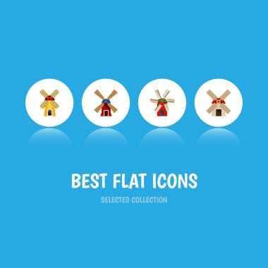 Rüzgar enerji, güç, ekoloji ve diğer vektör nesnelerini düz simge enerji seti. Ayrıca güç, çiftlik, yel değirmeni unsurları içerir.