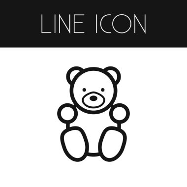 Oyuncak ayı anahat izole. Oyuncak vektör öğesi kullanılan oyuncak, oyuncak, ayı tasarım konsepti için.