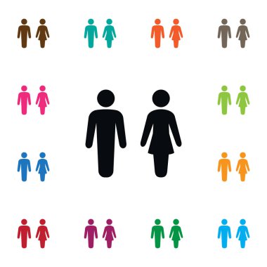 İzole erkek simge. Kadın vektör öğesi kullanılan kadın, erkek, insanlar tasarım konsepti için.