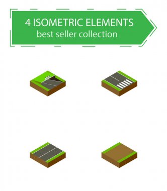 İzometrik yolu yaya, patika, uçak ve diğer vektör nesnelerini ayarlayın. Ayrıca Road, patika, uçak unsurları içerir.