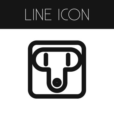 İzole Unplugged anahat. Çıkış vektör öğesi kullanılan soket, Outlet, takılı tasarım konsepti için.