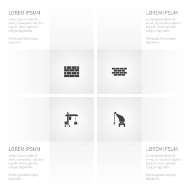 Simge çalışma kanca, duvar, taş ve diğer vektör nesnelerini ayarlayın. Ayrıca kaldırma, duvar, çit elemanları içerir.