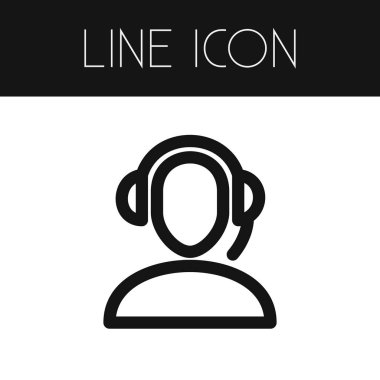 İzole destek anahat. Operatör vektör öğesi kullanılan destek, operatör, servis tasarım konsepti için.