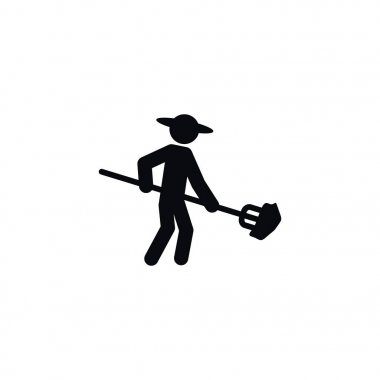 İzole çiftçi simgesi. Granger vektör öğesi kullanılan çiftçi, çiftçi, çiftlik sahibi tasarım konsepti için.