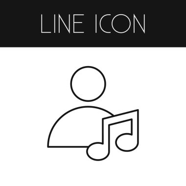 Müzisyen anahat izole. Şarkıcı vektör öğesi kullanılan müzisyen, şarkıcı, Ses tasarım konsepti için.