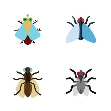 Düz simgesi Mooche kümesi küçük, sinek, Sivrisinek ve diğer vektör nesneleri. Ayrıca tatarcık, Hum, hafif elementleri içerir.