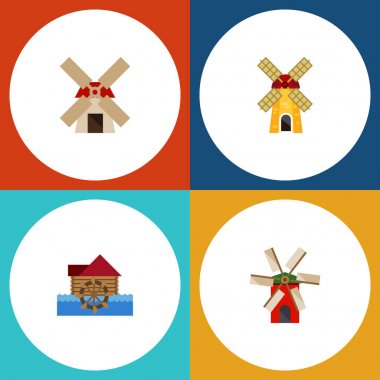 Watermill, güç, pervane ve diğer vektör nesnelerini düz simgesi alternatif kümesi. Ayrıca su çarkı, Watermill, pervane öğeleri içerir.