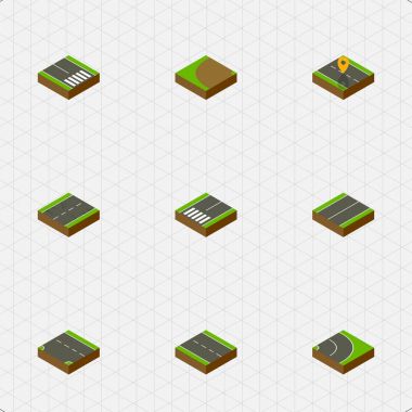 İzometrik tek-dönme, şeritli, vuruşun alt ve diğer vektör nesneleri kilitler. Ayrıca gezinti, tek, deprem öğeleri içerir.