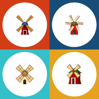 Düz simgesi yel değirmeni, Rüzgar enerjisi, kırsal ve diğer vektör nesnelerini alternatif kümesi. Ayrıca yel değirmeni, enerji, pervane öğeleri içerir.