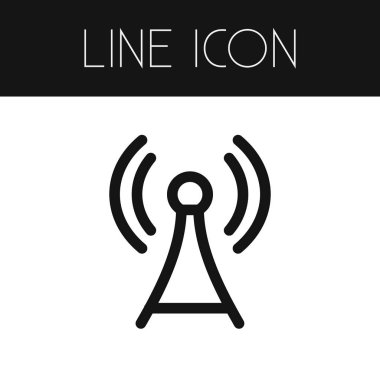 Yalıtılmış bir ağ anahat. Anten vektör öğesi kullanılan ağ, anten, kule tasarım konsepti için.