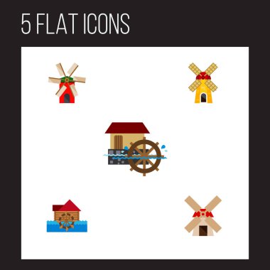 Simge düz alternatif tekerlek, ekoloji, watermill ve diğer vektör nesneleri kümesi. Ayrıca yel değirmeni, tekerlek, ekoloji öğeleri içerir.