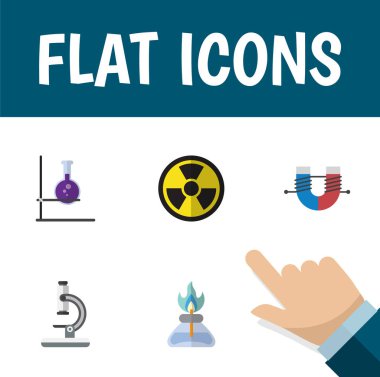 Simge düz bilgi radyasyon, gaz yakıcı, tüp ve diğer vektör nesneleri kümesi. Ayrıca gaz, cam, tehlikeli unsurlar içerir.