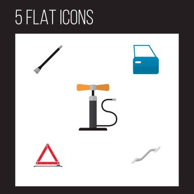 Simge düz otomatik pompalama hava, coupler, acil durum durdurma ve diğer vektör nesneleri kümesi. Ayrıca araba, coupler, acil öğeleri içerir.