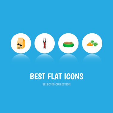 Simge düz hayvan tavşan beslenme, havuç, termometre ve diğer vektör nesneleri kümesi. Ayrıca gıda, tavşan, kök öğeler içerir.